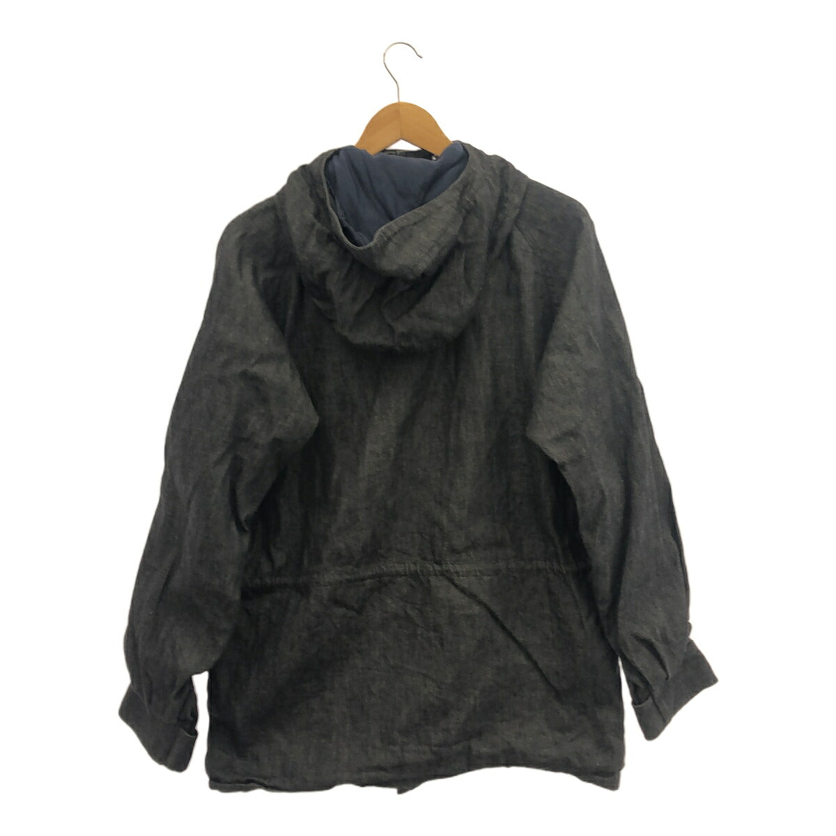 CUT-RATE Black Denim Mountain Parka Coat Size M