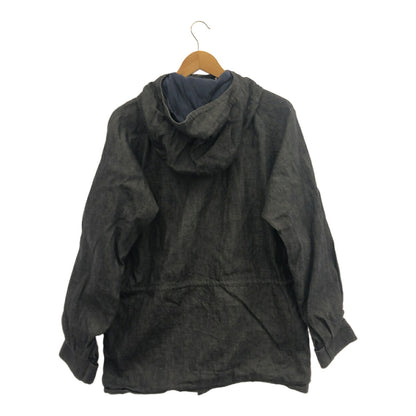 CUT-RATE Black Denim Mountain Parka Coat Size M