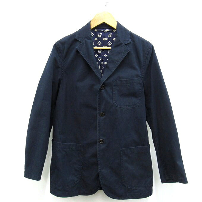 YAMANE DELUXE Japanese Pattern Lined Blazer Navy Size 3