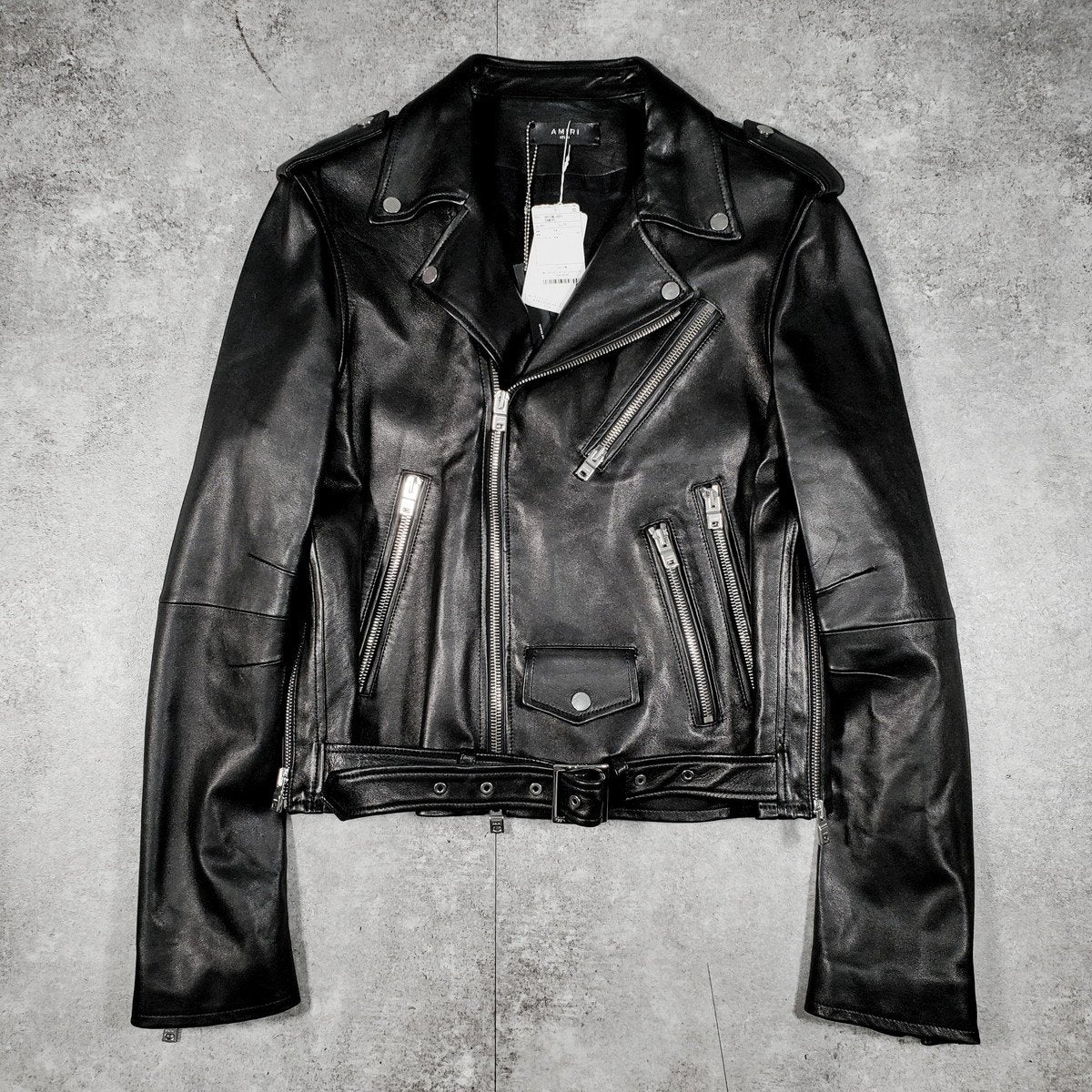 Amiri Double Riders Lamb Leather Jacket Size M