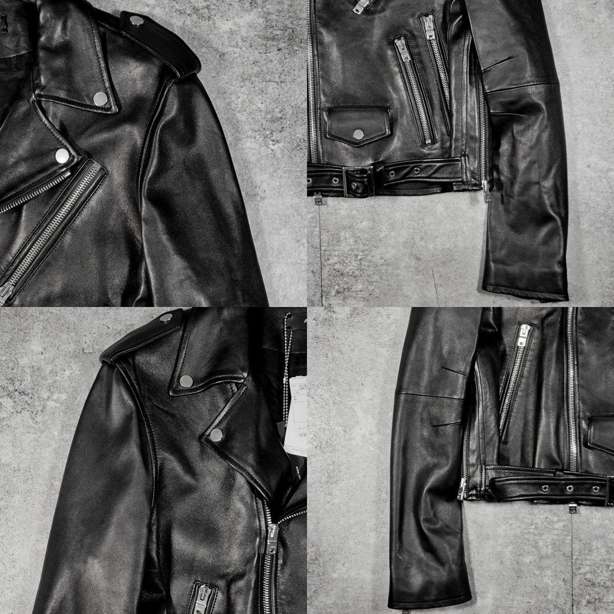 Amiri Double Riders Lamb Leather Jacket Size M