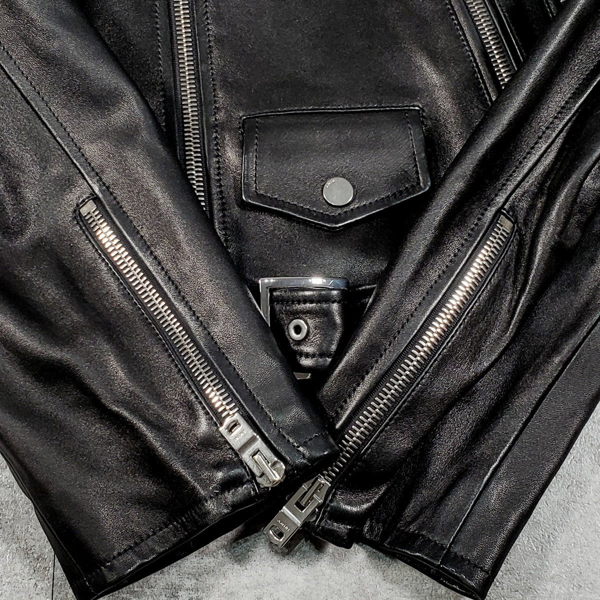 Amiri Double Riders Lamb Leather Jacket Size M