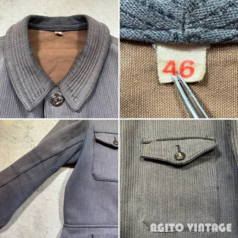 ITFPMSFS barbe bleue 60s French Pique Jacket Gray Size 46