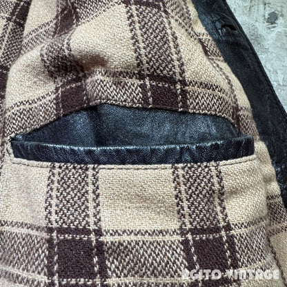 Unknown 70s French Le Corbusier Leather Jacket Black Size 52