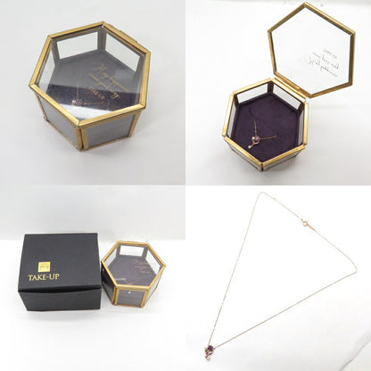 TAKE-UP K10 Garnet Red Clover Gold Necklace Size ONE SIZE