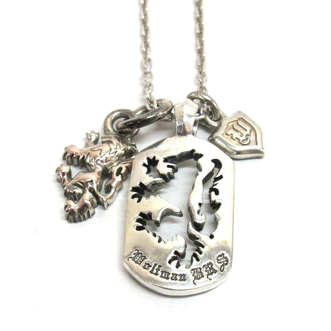 WOLFMAN B.R.S Double Wolf Charm Dog Silver 925 Size ONE SIZE