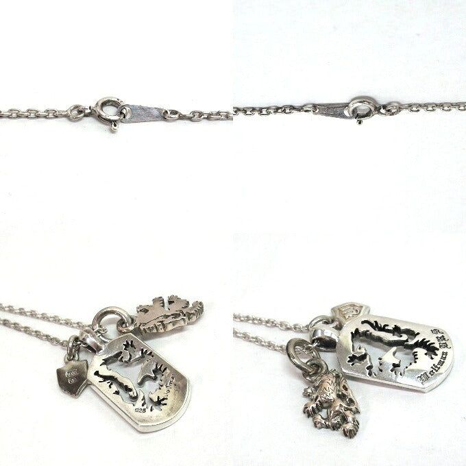 WOLFMAN B.R.S Double Wolf Charm Dog Silver 925 Size ONE SIZE