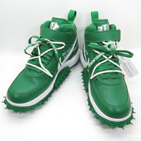 Off-White x NIKE Air Force 1 Mid Pine Green Sneakers