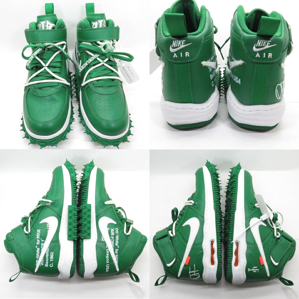 Off-White x NIKE Air Force 1 Mid Pine Green Sneakers