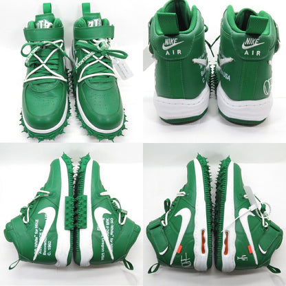 Off-White x NIKE Air Force 1 Mid Pine Green Sneakers