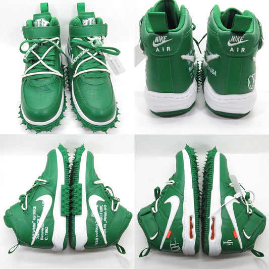 Off-White x NIKE Air Force 1 Mid Pine Green Sneakers