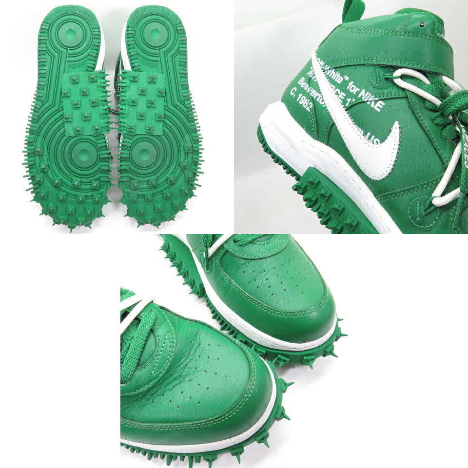 Off-White x NIKE Air Force 1 Mid Pine Green Sneakers