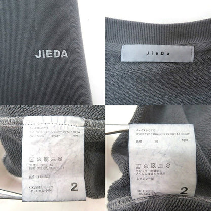 JieDa Overdye Embroidery Crewneck Sweatshirt Black Size 2
