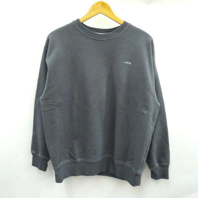 JieDa Overdye Embroidery Crewneck Sweatshirt Black Size 2