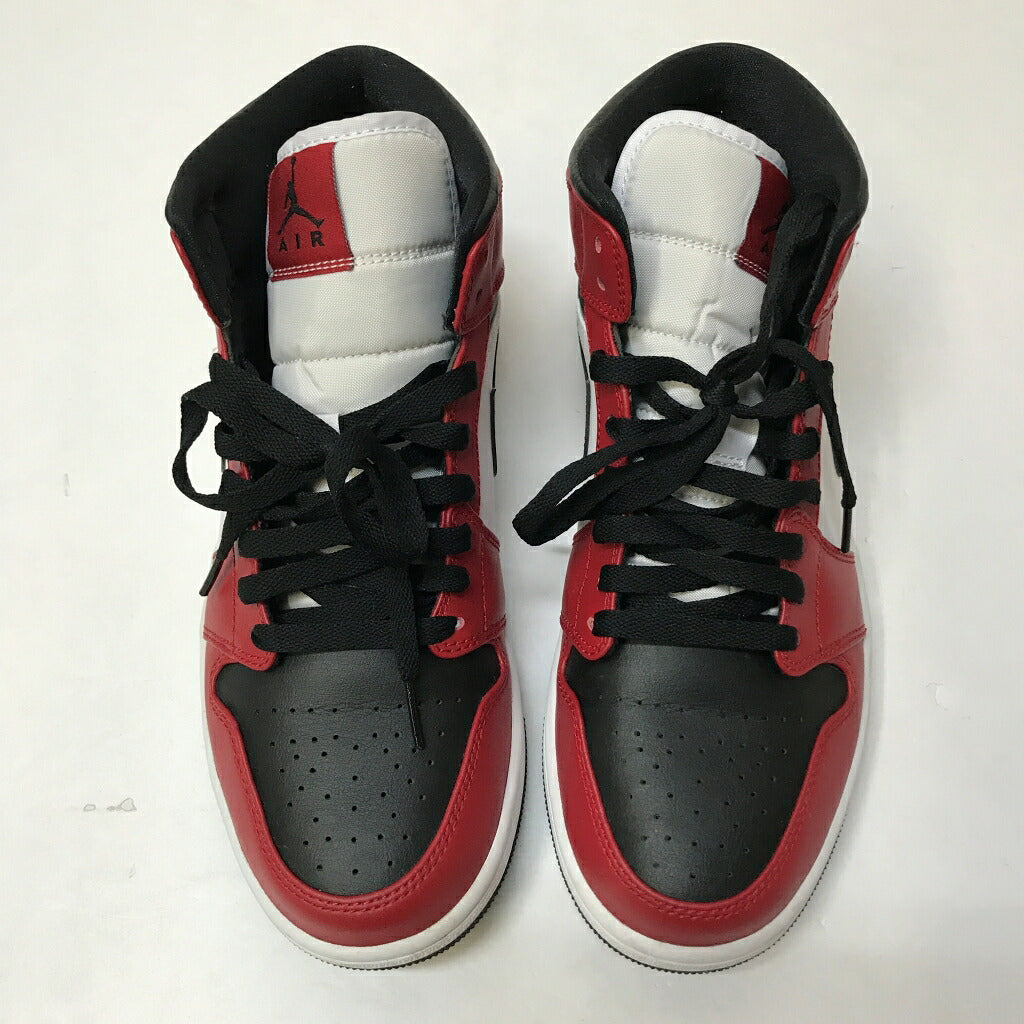NIKE Air Jordan 1 Mid Black Gym Red Sneakers Size 27.0