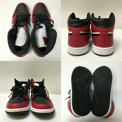 NIKE Air Jordan 1 Mid Black Gym Red Sneakers Size 27.0