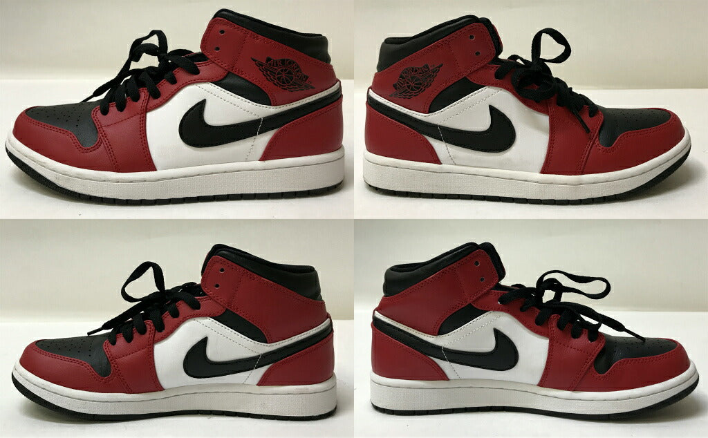 NIKE Air Jordan 1 Mid Black Gym Red Sneakers Size 27.0