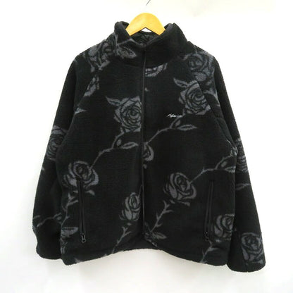 LFYT Rose Allover Pattern Fleece Jacket Multi Size L