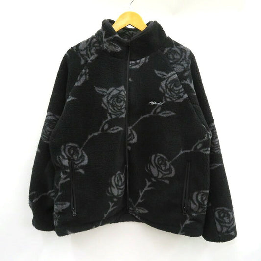 LFYT Rose Allover Pattern Fleece Jacket Multi Size L