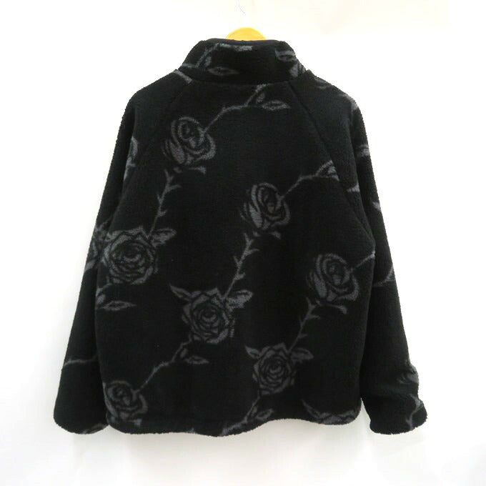 LFYT Rose Allover Pattern Fleece Jacket Multi Size L