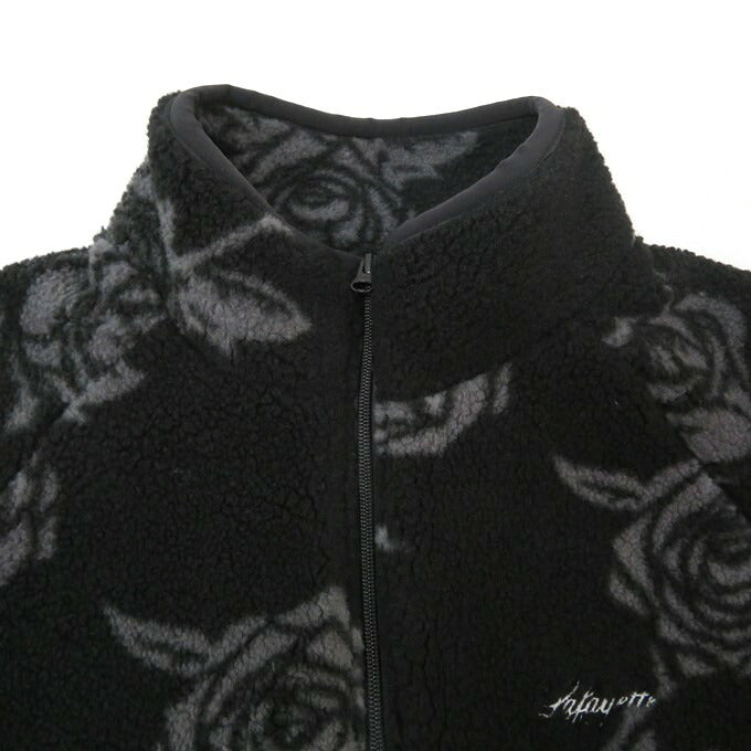 LFYT Rose Allover Pattern Fleece Jacket Multi Size L