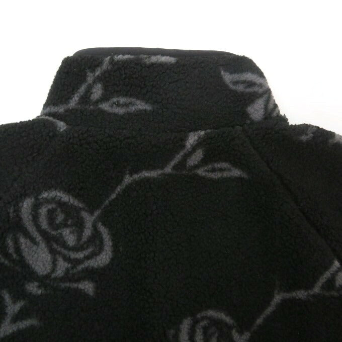 LFYT Rose Allover Pattern Fleece Jacket Multi Size L