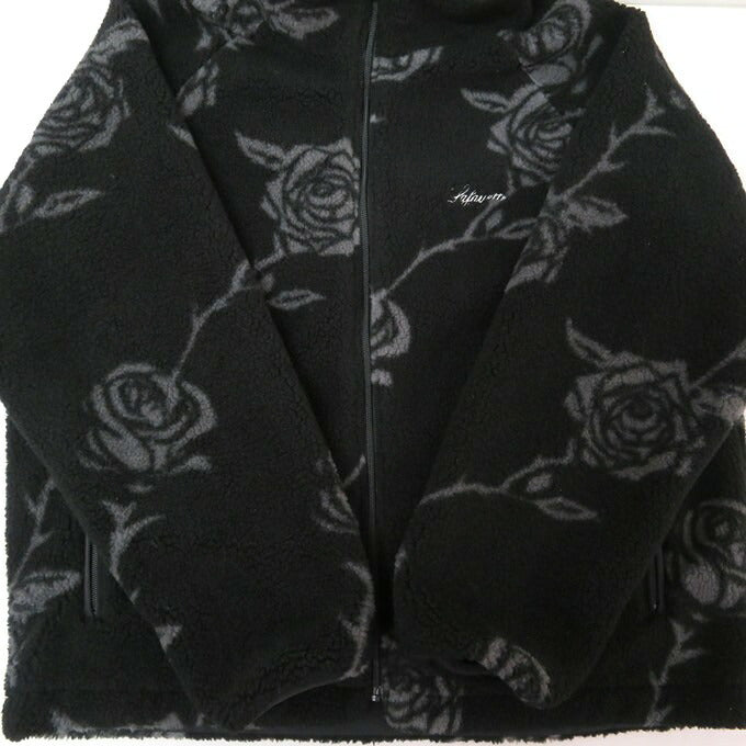 LFYT Rose Allover Pattern Fleece Jacket Multi Size L