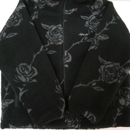 LFYT Rose Allover Pattern Fleece Jacket Multi Size L