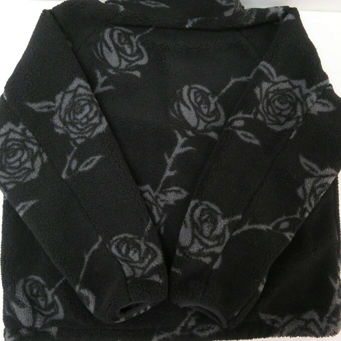 LFYT Rose Allover Pattern Fleece Jacket Multi Size L