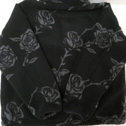 LFYT Rose Allover Pattern Fleece Jacket Multi Size L
