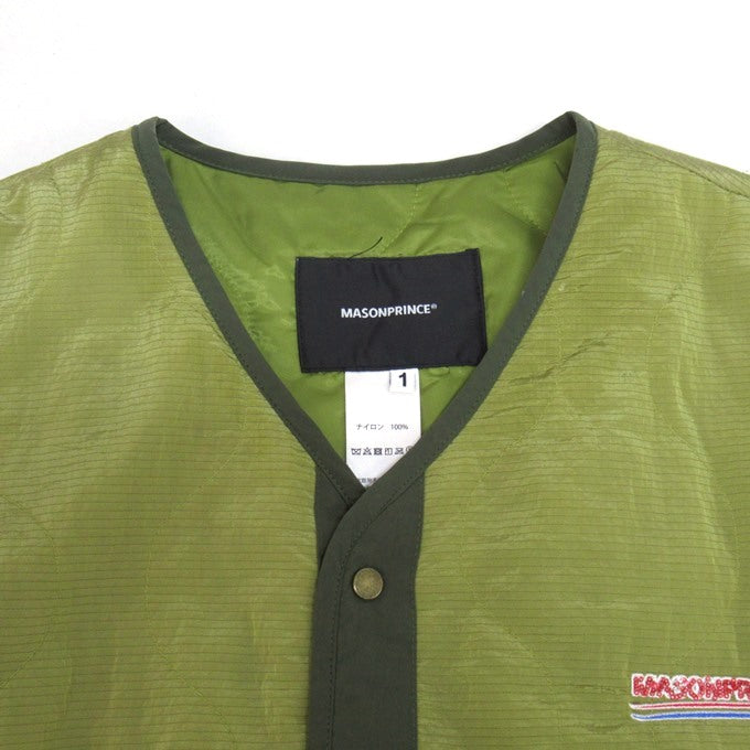 MASONPRINCE Oversized Quilted Back Logo Jacket Green Size 1
