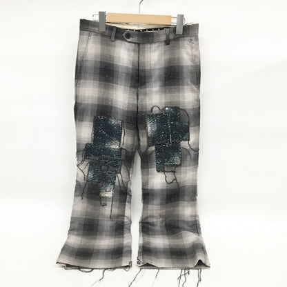 MASU Rainbow Dust Flare Sequin Pants Black Gray Size 44