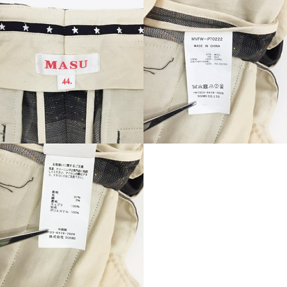 MASU Rainbow Dust Flare Sequin Pants Black Gray Size 44