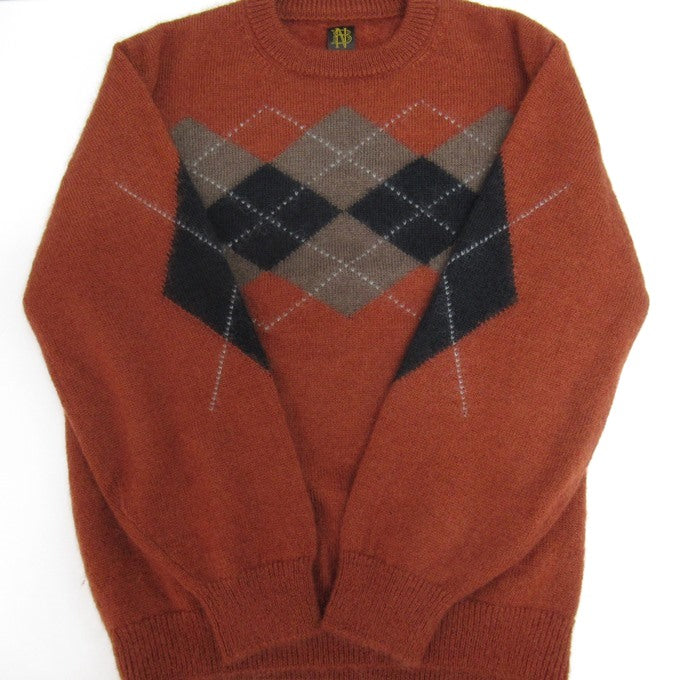 BATONER x United Arrows Mohair Argyle Sweater Brown Size 1