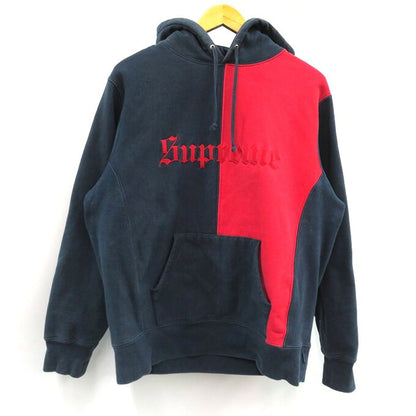 Supreme Split Old English Bicolor Hoodie Navy Red Size M