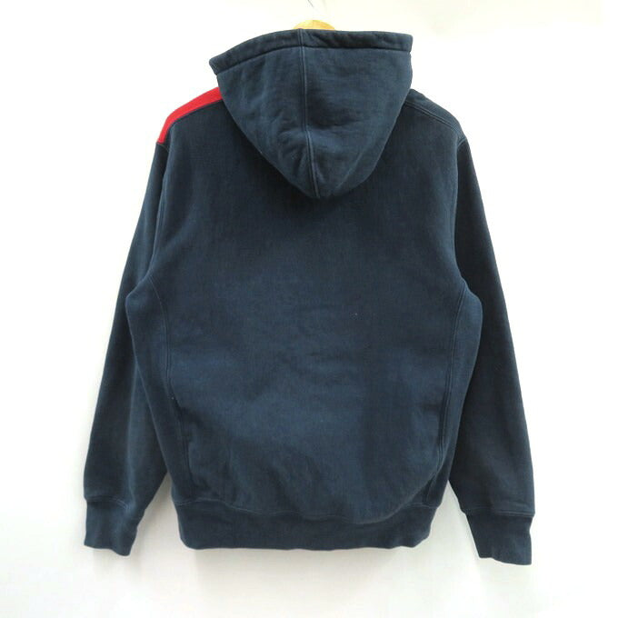 Supreme Split Old English Bicolor Hoodie Navy Red Size M