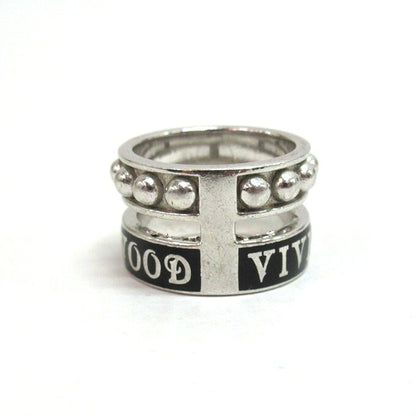 Vivienne Westwood Marcella Orb Double Silver Black Ring Size M