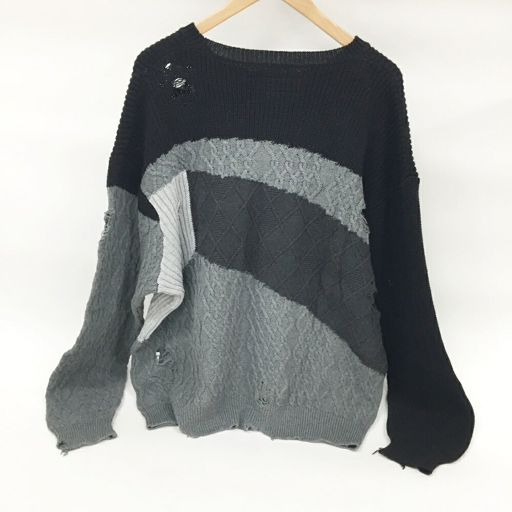 NEIGHBORHOOD Distressed Patchwork Crew Knit Multi Size L