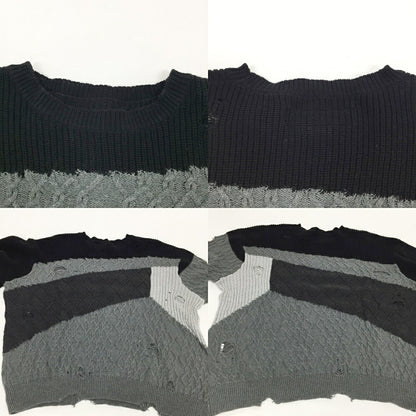 NEIGHBORHOOD Distressed Patchwork Crew Knit Multi Size L