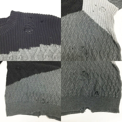 NEIGHBORHOOD Distressed Patchwork Crew Knit Multi Size L