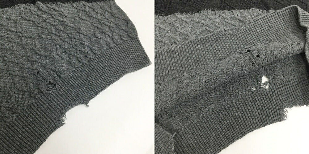 NEIGHBORHOOD Distressed Patchwork Crew Knit Multi Size L