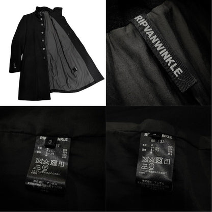 RIP VAN WINKLE 19AW Black Wool Mossa Chester Coat Size 3