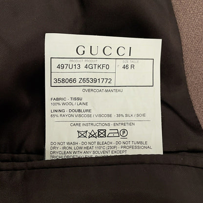 GUCCI Wool Overcoat Smoky Pink 3-Button Coat Size 46R
