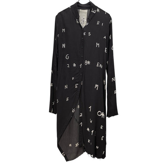 PAL OFFNER 18AW Rayon Discharge Print Shirt Black Size 4