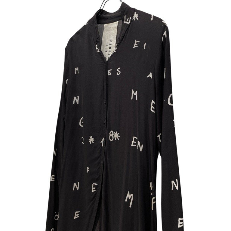 PAL OFFNER 18AW Rayon Discharge Print Shirt Black Size 4