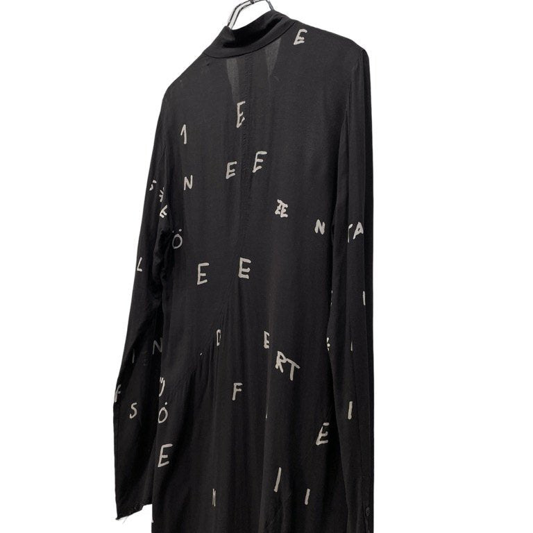 PAL OFFNER 18AW Rayon Discharge Print Shirt Black Size 4