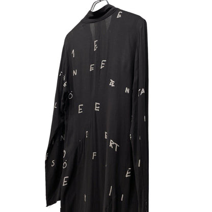 PAL OFFNER 18AW Rayon Discharge Print Shirt Black Size 4
