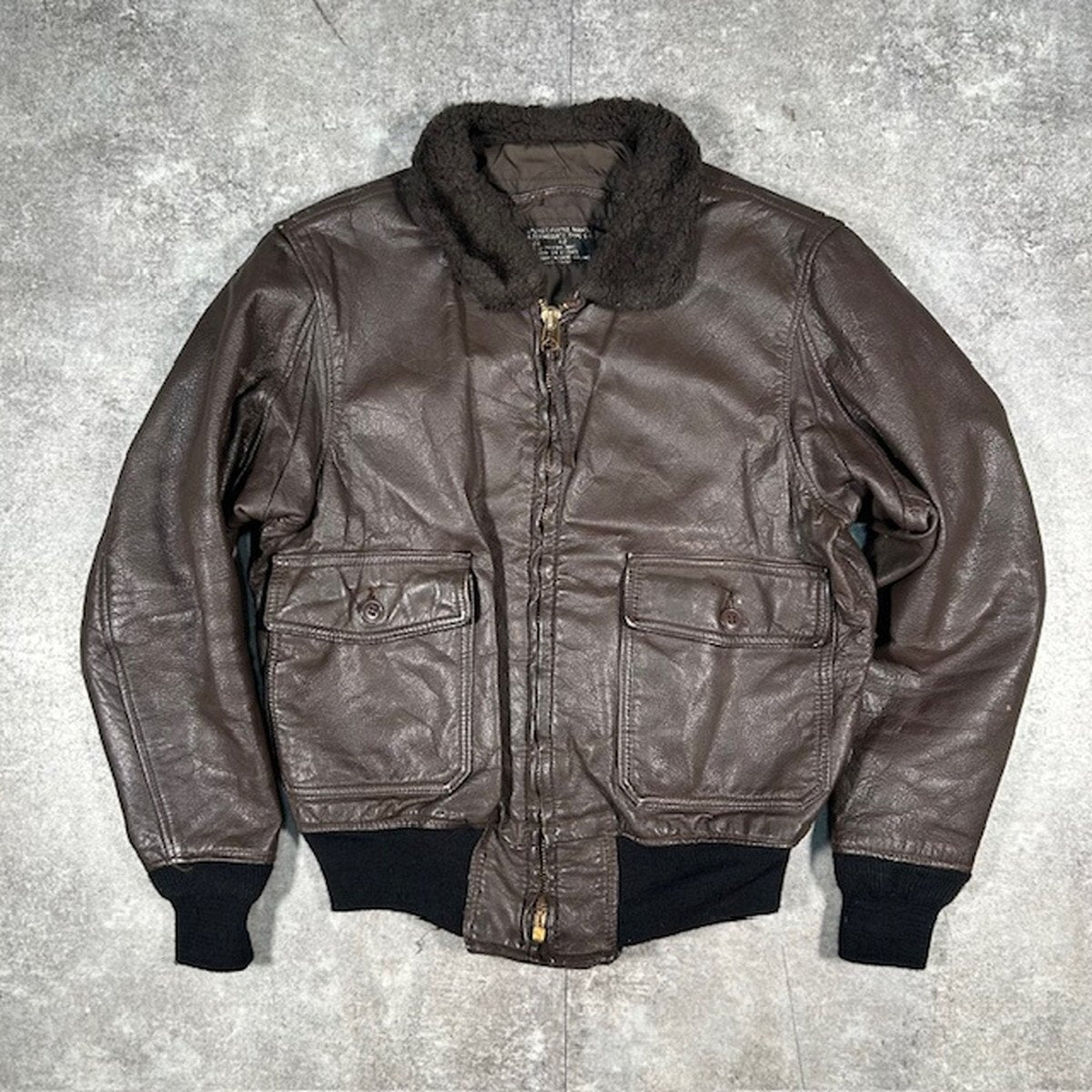 US.NAVY 60s G-1 Leather Flight Jacket Brown Size 42