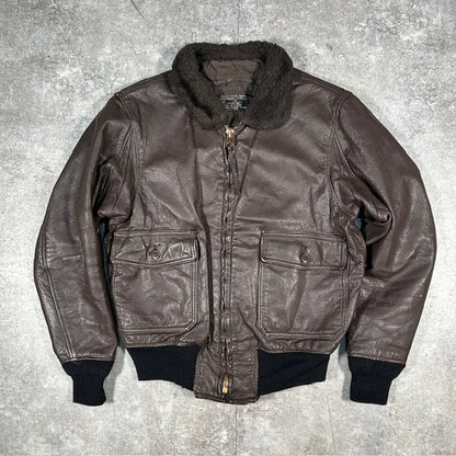 US.NAVY 60s G-1 Leather Flight Jacket Brown Size 42