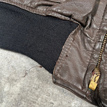 US.NAVY 60s G-1 Leather Flight Jacket Brown Size 42